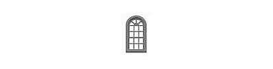 Tichy Trains 2506 N Scale Windows - Round Top pkg(12) -- Scale 55" Wide x 107" High (Fits .38 x .67" Opening)