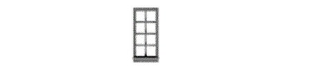 Tichy Trains 2541 N Scale 4-4 Double-Hung Window with Glazing -- 26 x 63" Scale (Fits .20 x .435" Opening) pkg(12)