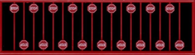 Tichy Trains 2612 N Modern (Post 1954) Stop Sign Red (18)