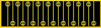 Tichy Trains 2613 N Scale Early Yellow Stop Signs -- pkg(18)