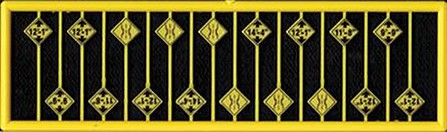 Tichy Trains 2684 N Scale Bridge Clearance Warning Signs -- 18 Signs