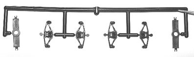 Tichy Trains 3008 HO Scale Freight Car Trucks One-Piece -- Bettendorf (Delrin, black) 1 Pair