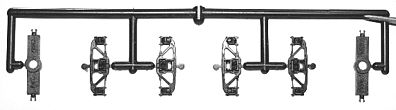 Tichy Trains 3012 HO Scale Freight Car Trucks Kit -- Andrews (Delrin, black) 1 Pair