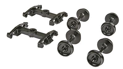 Tichy Trains 3051 HO Scale Freight Car Trucks One-Piece -- Bettendorf - Caboose (Delrin, black)