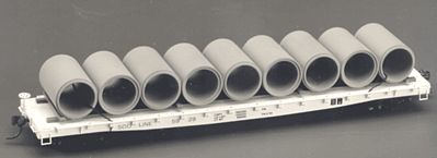 Tichy Trains 3056 HO Scale 53' Flatcar Pipe Load -- Parts for Two Complete Car Loads