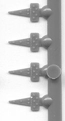 Tichy Trains 3067 HO Scale Hinges (Gray Styrene; .010" Thick) -- Triangular Style pkg(45)