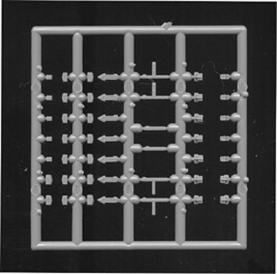 Tichy Trains 3070 HO Scale "Metal" Hardware for Early Wood Box Car Doors (Gray Styrene) -- 1 Set; For Two Doors