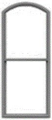 Tichy Trains 3522 S Scale 1/1 Pane Double-Hung Arch-Top Window w/Precut Glazing -- 25 x 66" Scale, Fits .5 x 1.19" Opening pkg(12)