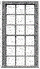 Tichy Trains 3523 S Scale 9/9 Pane Double-Hung Window w/Precut Glazing -- 30 x 62" Scale, Fits .54 x 1.07" Opening pkg(12)