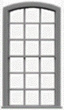 Tichy Trains 3524 S Scale 9/9 Pane Double-Hung Arch-Top Window w/Precut Glazing -- 30 x 62" Scale, Fits .54 x 1.07" Opening pkg(12)