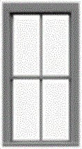 Tichy Trains 3525 S Scale 2/2 Pane Double-Hung Window w/Precut Glazing -- 25 x 57" Scale, Fits .5 x 1" Opening pkg(8)