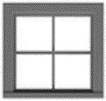 Tichy Trains 3535 S Scale 4-Pane Work Car Window w/Precut Glazing -- 36 x 36" Scale, Fits .65 x .63" Opening pkg(4)