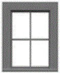 Tichy Trains 3536 S Scale 4-Pane Work Car Window w/Precut Glazing -- 24 x 36" Scale, Fits .47 x .63" Opening pkg(6)