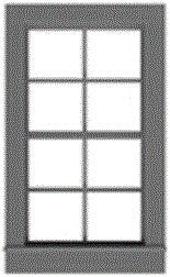 Tichy Trains 3537 S Scale 4/4 Pane Double-Hung Window w/Precut Glazing -- 33 x 60" Scale, Fits .65 x 1.06" Opening pkg(6)