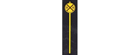 Tichy Trains 3539 S Scale Post-1950 Early Grade Crossing Warning Sign -- Yellow Circle w/Diagonal RXR Cross pkg(8)