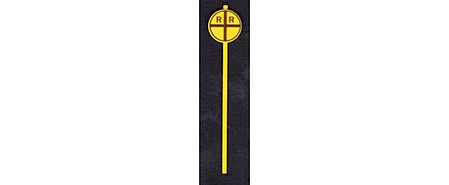 Tichy Trains 3540 S Scale Pre-1950 Early Grade Crossing Warning Signs -- Yellow Circle w/Vertical Cross pkg(8)