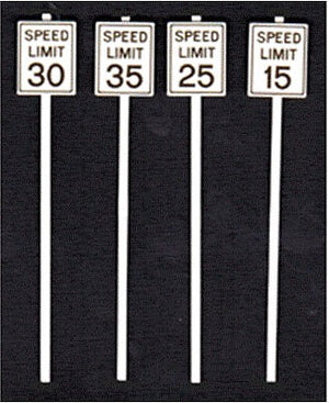 Tichy Trains 3543 S Scale Low Speed Limit Signs -- 2 Each: 15, 25, 30 & 35mph