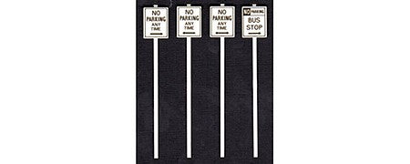 Tichy Trains 3545 S Scale No Parking Signs -- 2 Each of 4 Different Styles