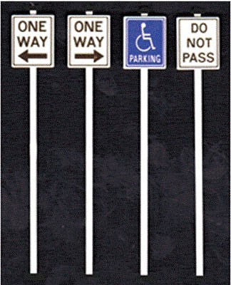 Tichy Trains 3547 S Scale Miscellaneous Road Signs -- pkg(8)