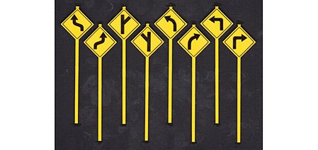 Tichy Trains 3548 S Scale Road Path Warning Signs -- Set #1 pkg(8)