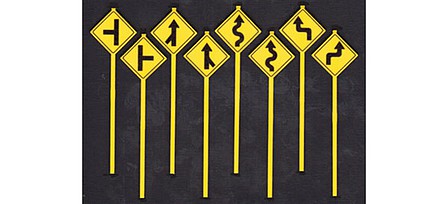 Tichy Trains 3549 S Scale Road Path Warning Signs -- Set #2 pkg(8)