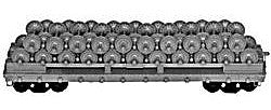 Tichy Trains 4023 HO Scale 40' Company Wheel Service Flat Car w/Load - Kit -- Undecorated Single Car