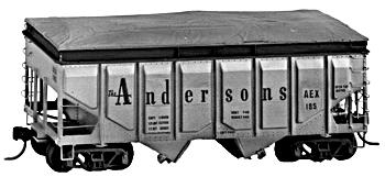 Tichy Trains 4031 HO Scale USRA 36' 2-Bay Panel Side Rebuilt Covered Hopper - Andersons Co. Grain Car -- Undecorated Single Car - Kit