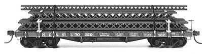 Tichy Trains 6021 HO Scale 40' 50-Ton AC&F Flatcar - Kit -- Undecorated pkg(6)