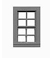 Tichy Trains 8014 HO Scale Windows - Double Hung pkg(6) -- 4/4; Scale 32 x 54" 86.4 x 137cm