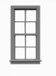 Tichy Trains 8028 HO 4/4 Dbl Hung Window w/Glazing & Shades 27"w x 62"h (12)