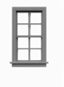 Tichy Trains 8029 HO 4/4 Dbl Hung Window w/Glazing & Shades 25"w x 48"h (12)