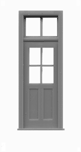 Tichy Trains 8033 HO 4-Window Paned Door w/Transom & Glazing 30"w x 100"h (6)