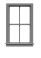 Tichy Trains 8043 HO 2/2 Dbl Hung Window w/Glazing & Shades 36"w x 64"h (12)