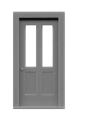 Tichy Trains 8050 HO 2-Window Panel Door w/Frame & Glazing 36"w x 100"h (6)