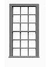 Tichy Trains 8054 HO Scale Windows - Double Hung pkg(12) -- 9/9 Scale 44" Wide x 90" High (Fits .54 x 1.07" Opening)