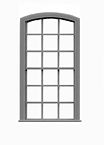 Tichy Trains 8055 HO Scale Windows - Double Hung Arch Top pkg(12) -- 9/9 - Scale 44" Wide x 90" High (Fits .54 x 1.07" Opening)