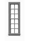 Tichy Trains 8057 HO Scale Windows - Double Hung pkg(12) -- 6/6; Scale 25" Wide x 92" High (Fits .34 x 1.11" Opening)
