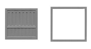Tichy Trains 8066 HO Scale Doors -- Loading Dock w/Separate Frame 90 x 90" pkg(3) Fits 1.1 x 1.07" Opening