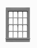 Tichy Trains 8071 HO 8/8 Dbl Hung Window w/Glazing & Shades 36"w x 52"h (12) (D)
