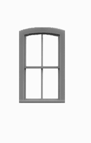 Tichy Trains 8072 HO 2/2 Dbl Hung Arch Top Window 30"w x 60"h (10)