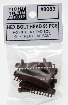 Tichy Trains 8083 HO 6" Hex Bolt Head (96)