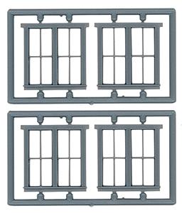 Tichy Trains 8098 HO Scale Windows - Double Hung pkg(6) -- Two 2/2 Single Window; Scale 63 x 69" (Matches #8031 - Fits .785 x .83")