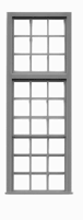 Tichy Trains 8100 HO 27-Pane Roundhouse Industrial Window w/Glazing 44"w x 140"h (8)