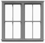 Tichy Trains 8103 HO 2/2 Dbl Unit Window w/Glazing & Shades 64"w x 62"h (6)