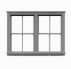 Tichy Trains 8106 HO 2/2 Dbl Hung Window 64"w x 47"h (6) (D)