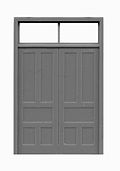 Tichy Trains 8111 HO Scale Doors - pkg(3) -- Double w/2 Lite Transom; 72 x 115" (Fits .875 x 1.36" Opening)