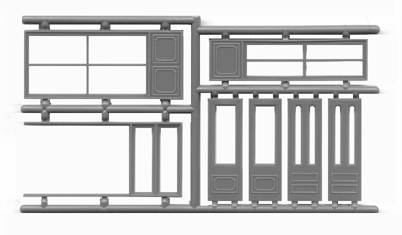 Tichy Trains 8117 HO Storefront Windows & Door Set w/Glazing (2)