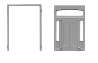 Tichy Trains 8121 HO Dbl Door w/Sidelights & Transom 89"w x 130"h (3) (D)