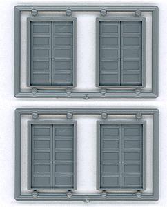 Tichy Trains 8124 HO Scale Double Doors - 5 Panel pkg(4) -- 54 x 80" (Fits .66 x .975" Opening)