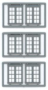 Tichy Trains 8126 HO Scale Windows - Double Hung pkg(6) -- 4/4 Double (Matches #8030); 64 x 80" (Fits .81 x .99: Opening)